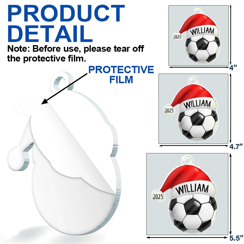 Gift For Kids, Gift For Grandkids, Christmas, Baseball, Softball, Basketball, Football, Happy - Christmas Sports Decorations - Personalized Custom Shaped Acrylic Ornament