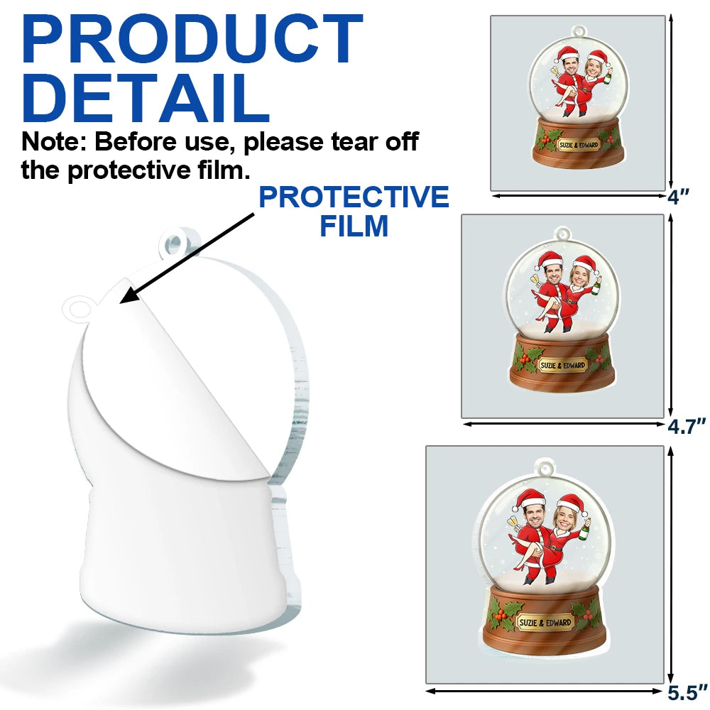 Christmas, Gift For Couples, Funny - Christmas Together In Holiday Costume - Personalized Custom Shaped Acrylic Ornament