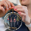 Independence Day, America 250th, Christmas, Proud, Family, Icon - Christmas Tree 250 Years Of Freedom - Personalized Circle Glass Ornament