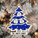 Gift For Couples,Gift For Husband,Gift For Wife,Parents,Gift For Mother,Gift For Father,Family,Gift For Sibling,Gift For Sisters,Gift For Brothers,Gift For Grandpa,Gift For Grandma,Gift For Grandparents,Christmas,Love - Christmas Tree Birth Flower Family - Personalized 2-Layered Wooden Ornament