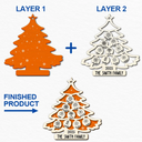 Gift For Couples,Gift For Husband,Gift For Wife,Parents,Gift For Mother,Gift For Father,Family,Gift For Sibling,Gift For Sisters,Gift For Brothers,Gift For Grandpa,Gift For Grandma,Gift For Grandparents,Christmas,Love - Christmas Tree Birth Flower Family - Personalized 2-Layered Wooden Ornament