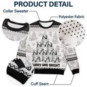 Happy,Dog Lovers,Pet Lovers,Cat Lovers,Christmas - Christmas Tree Dog Cat Toile - Personalized Unisex Ugly Sweater