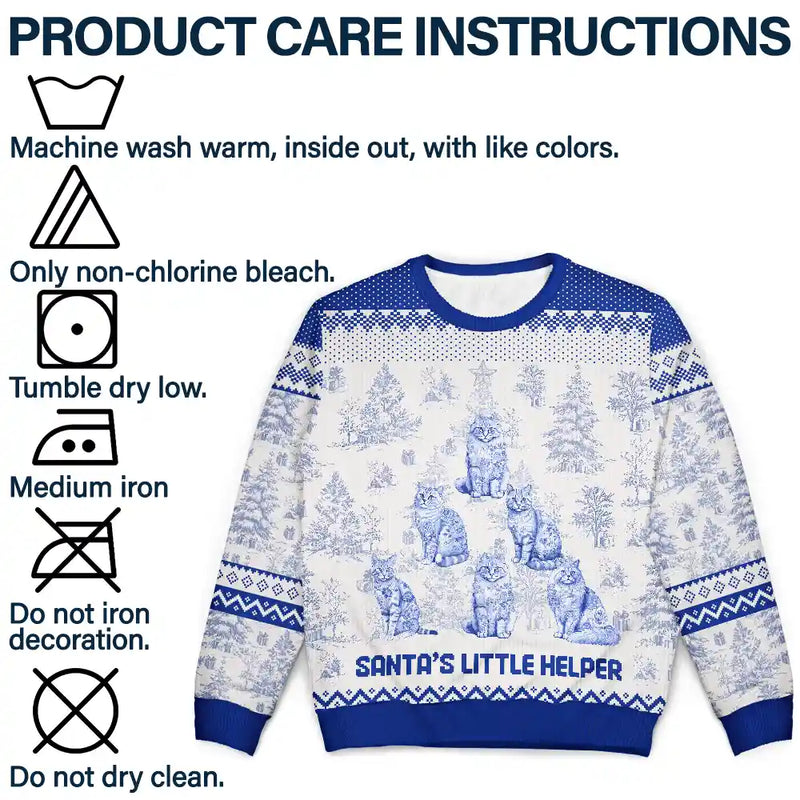 Happy,Dog Lovers,Pet Lovers,Cat Lovers,Christmas - Christmas Tree Dog Cat Toile - Personalized Unisex Ugly Sweater