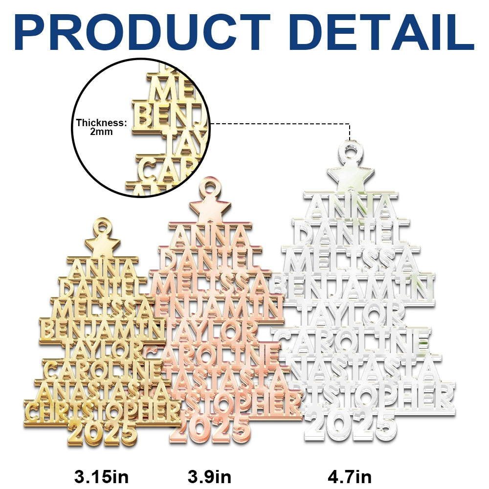 Christmas,Gift For Bestie,Family,Gifts For Colleagues,Happy - Christmas Tree Family Bestie Coworker Custom Name - Personalized DIY Mirror Acrylic Ornament