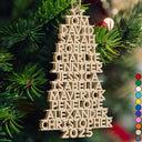 Christmas,Top Market - Christmas Tree Family Bestie Coworker Custom Name Up To 17 Names - Personalized Custom Shaped Wooden Ornament