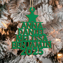 Christmas Tree Family Bestie Coworker Custom Name - Gift For Family, Coworker, Besties - Personalized Wooden Cutout Ornament