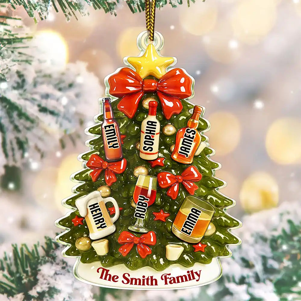 Christmas Tree Hanging Chilling - Personalized Custom Shaped Acrylic Ornament