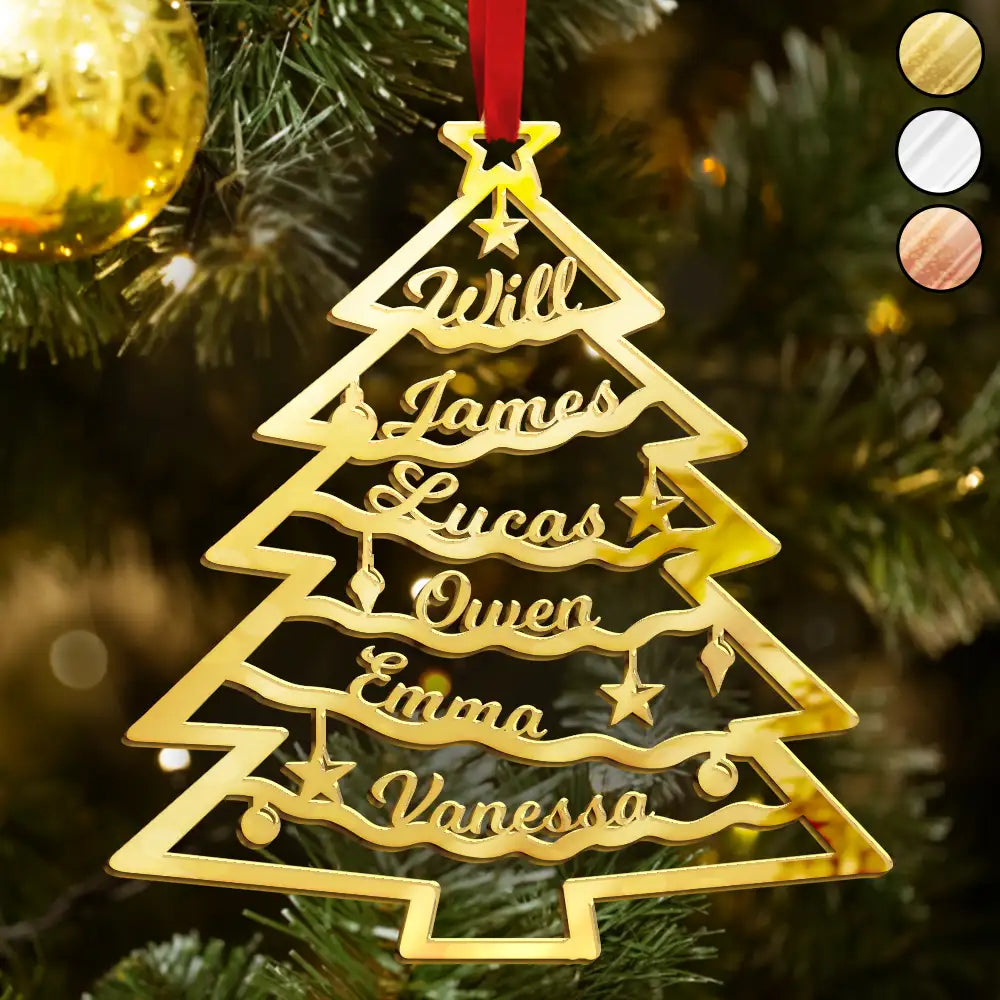 Christmas Tree With Names - Personalized DIY Mirror Acrylic Ornament