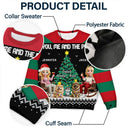 Gift For Couples,Gift For Husband,Gift For Wife,Gift For Boyfriend,Gift For Girlfriend,Cat Lovers,Cat Couple,Pet Lovers,Pet Couple,Christmas,Love - Christmas Tree You Me And The Dog Cat - Personalized Unisex Ugly Sweater