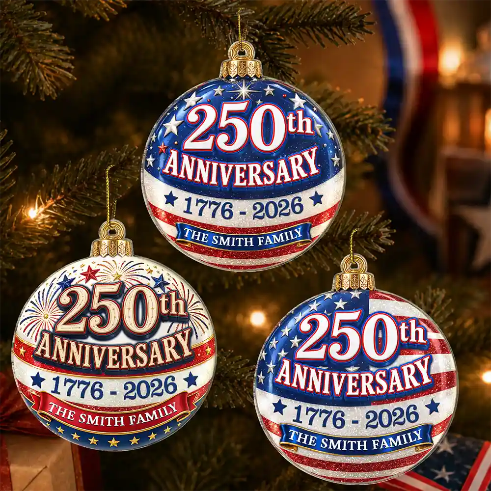 Independence Day,America 250th,Christmas,Proud,Family,Custom Text - Christmas United In Love And Liberty - Personalized Custom Shaped Acrylic Ornament