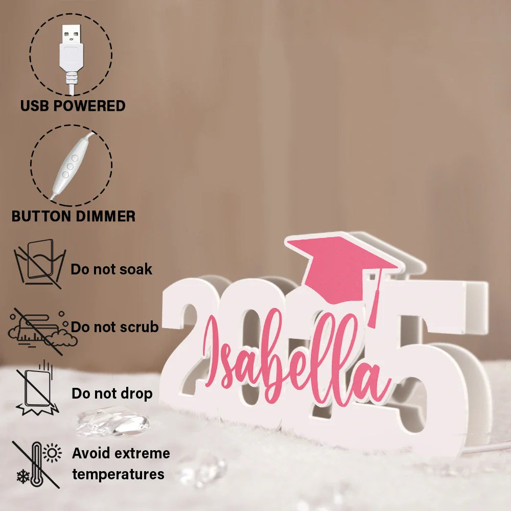 Love,Graduation,Gift For Daughter,Gift For Son,Gift For Yourself,Gift For Women,Gift For Men - Class Of 2025 Graduation - Personalized Custom Shaped Light Box
