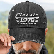 Gift For Father,Gift For Grandpa,Gift For Men,Non-Eng,Proud - Classic Year Limited Edition - Personalized Embroidered Distressed Cap