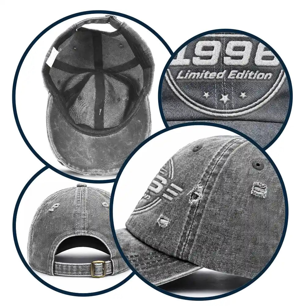Gift For Father,Gift For Grandpa,Gift For Men,Non-Eng,Proud - Classic Year Limited Edition - Personalized Embroidered Distressed Cap