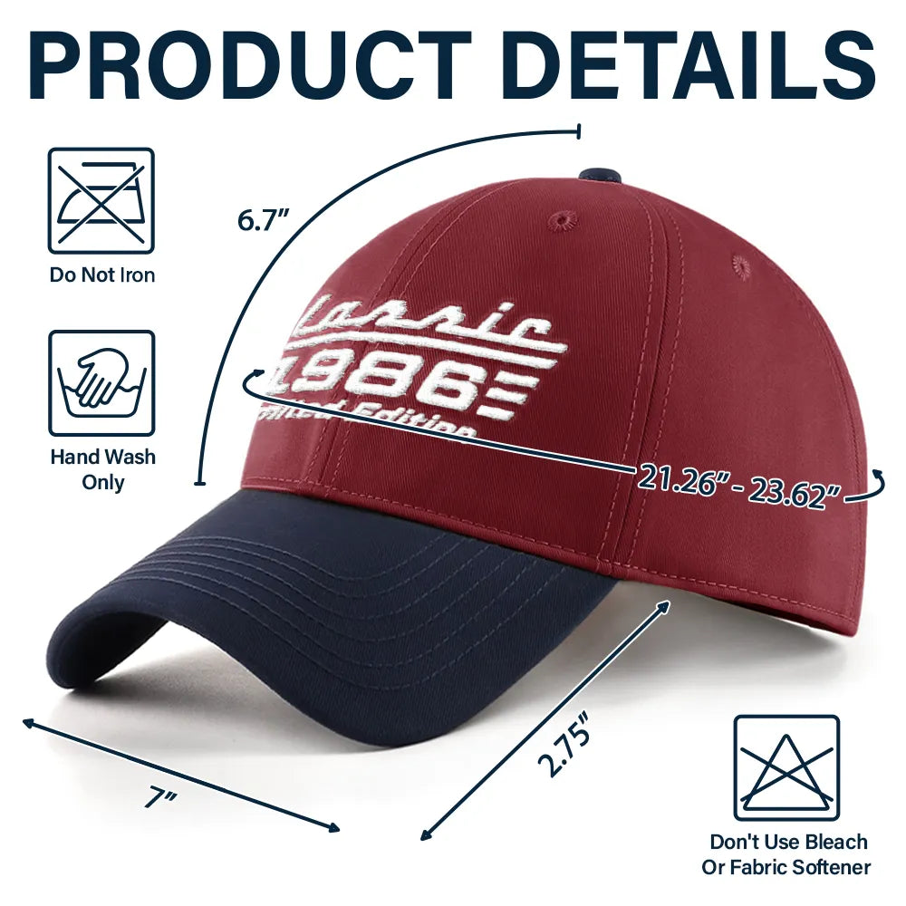 Gift For Father,Gift For Grandpa,Gift For Men,Non-Eng,Proud - Classic Year Limited Edition - Personalized Embroidered Two Tone Cap
