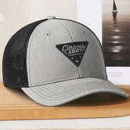 Gift For Father,Proud,Custom Text - Classic Year Limited Edition - Personalized Leather Patch Hat