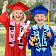 Happy,Graduation,Gift For Kids,Gift For Grandkids - Colorful Crayons Pre-K Kindergarten Graduation - Personalized Kid Graduation Stole