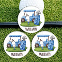 Playful, Golf, Gift For Yourself, Icon - Colorful Golf Cart Golf Ball Marker - Personalized Acrylic Magnetic Clip