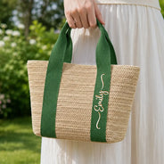 Adorable, Gift For Yourself, Summer, Gift For Women, Text Shadow - Colorful Name In Style - Personalized Straw Beach Bag
