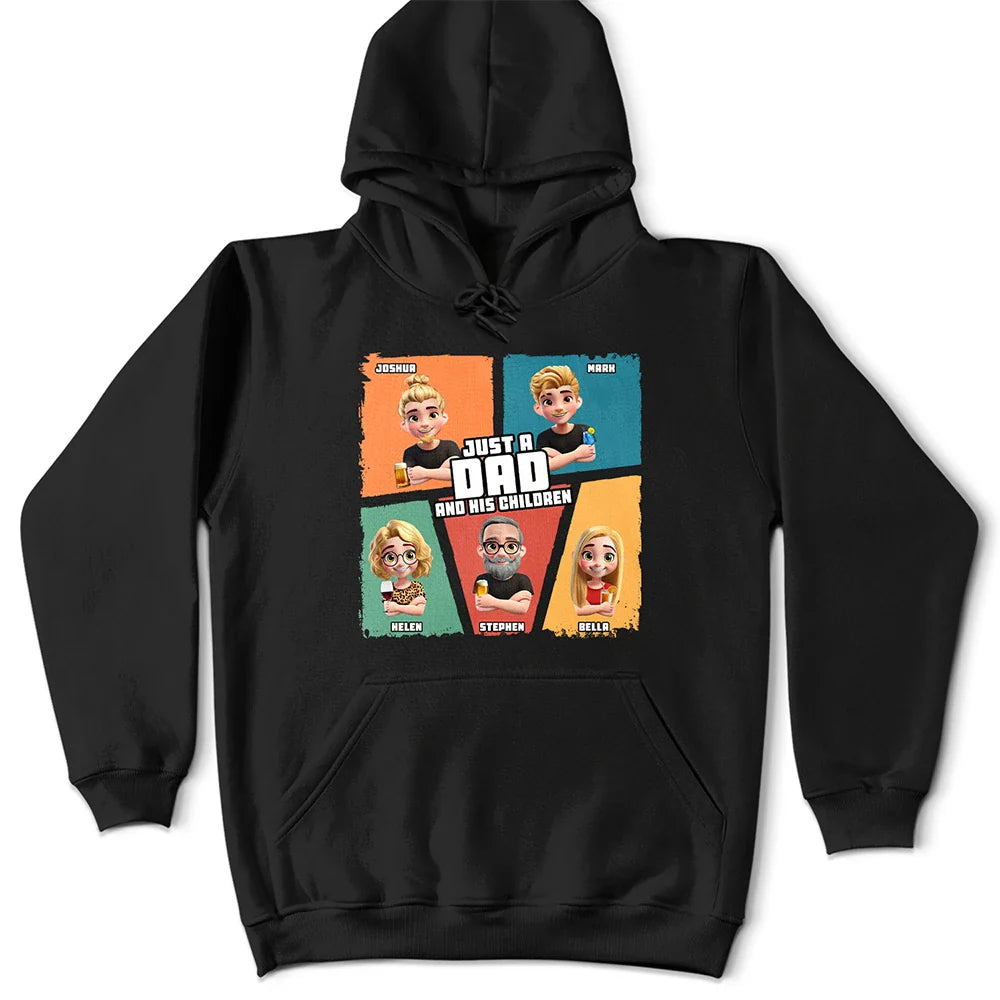 Gift For Father,Gift For Grandpa,Dad - Children,Happy - Comic Style Just A Dad And His Girl - Personalized T Shirt