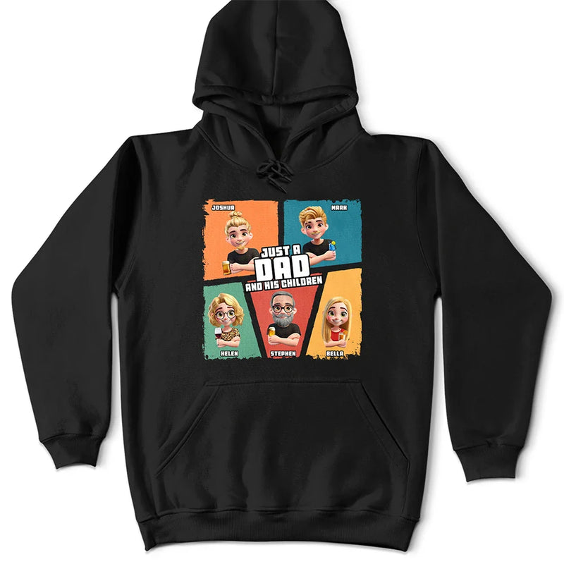 Gift For Father,Gift For Grandpa,Dad - Children,Happy - Comic Style Just A Dad And His Girl - Personalized T Shirt