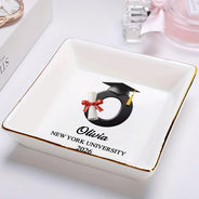 Gift For Girlfriend,Gift For Women,Gift For Sisters,Gift For Bestie,Graduation,Happy,Icon - Congrats Grad Alphabet - Personalized Ring Dish
