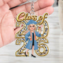 Graduation,Dad - Daughters (Adult),Gift For Daughter,Mom - Daughters (Adult),Dad - Sons,Gift For Son,Mom - Sons,Love - Congrats Grad Woman Man Crystal Effect - Personalized Acrylic Keychain