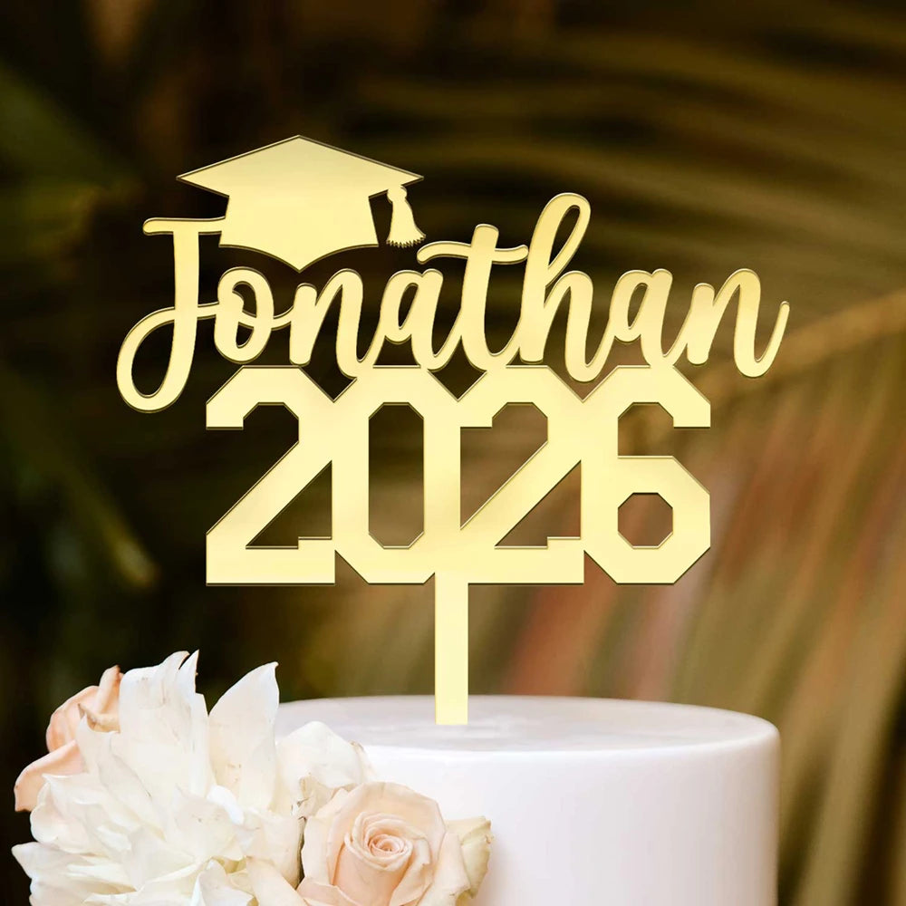 Graduation, Gift For Women, Gift For Men, Happy - Congrats Graduation - Personalized Cake Topper