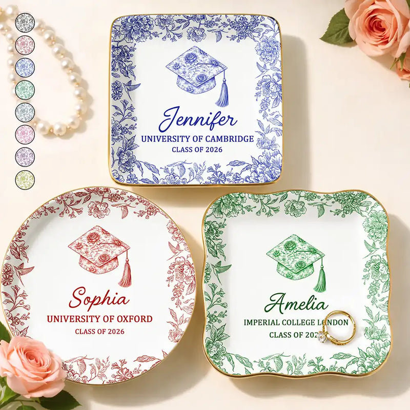 Graduation,Gift For Yourself,Happy -Congrats Graduation - Personalised Ring Dish 