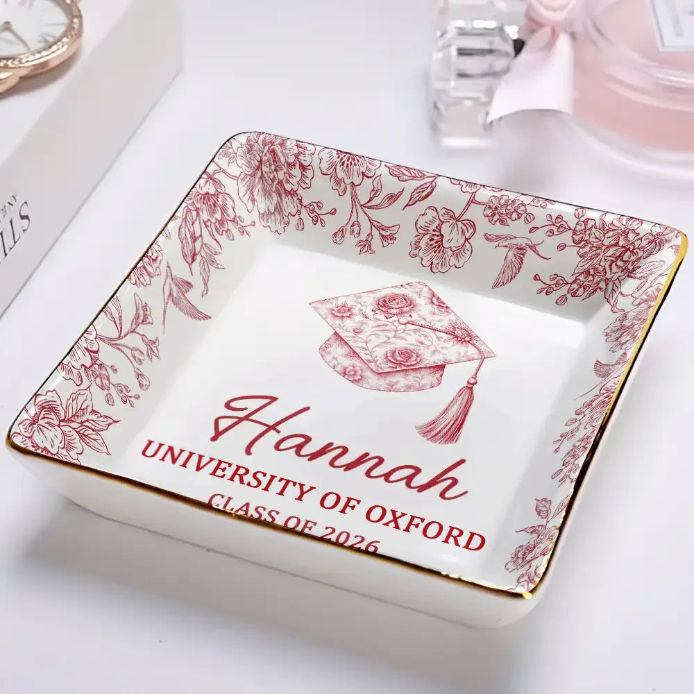 Graduation,Gift For Yourself,Happy -Congrats Graduation - Personalised Ring Dish 