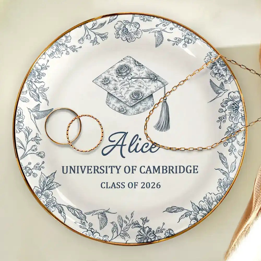 Graduation,Gift For Yourself,Happy -Congrats Graduation - Personalised Ring Dish 