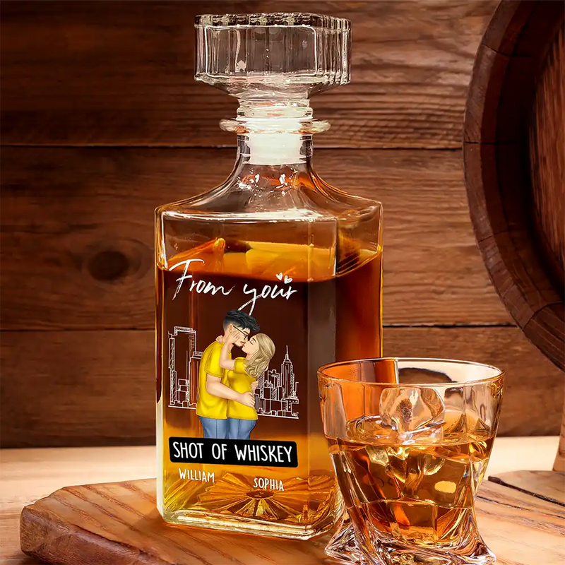 Gift For Couples,Gift For Husband,Gift For Wife,Gift For Boyfriend,Gift For Girlfriend,Funny - Congrats On Being - Personalized Square Whiskey Bottle