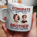 Gift For Bestie,Gift For Sisters,Gift For Daughter,Funny,Gift For Brothers,Gift For Husband,Gifts For Colleagues - Congrats On Being My Brother Sister Bestie - Personalized Marble Mug
