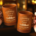 Gift For Brothers, Gift For Bestie, Happy - Congrats On Being My Brother Wood Carving Hand Punch - Personalized Wooden Mug