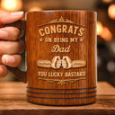 Gift For Brothers, Gift For Bestie, Happy - Congrats On Being My Brother Wood Carving Hand Punch - Personalized Wooden Mug