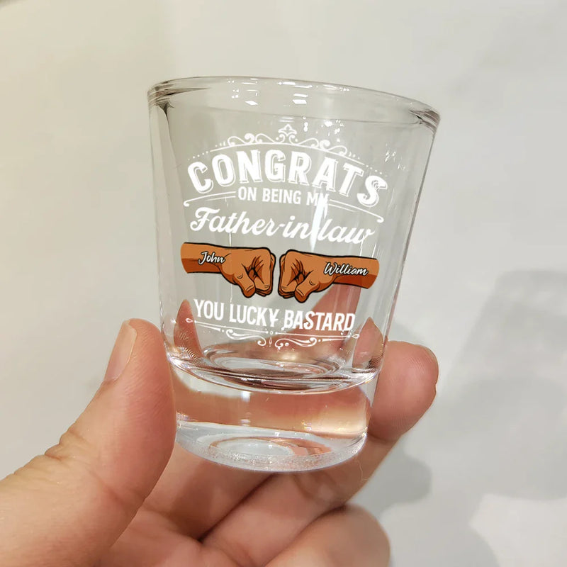 Gift For Brothers, Gift For Father, Gift For Son, Gift For Husband, Funny - Congrats On Being My Brother You Lucky - Personalized Shot Glass