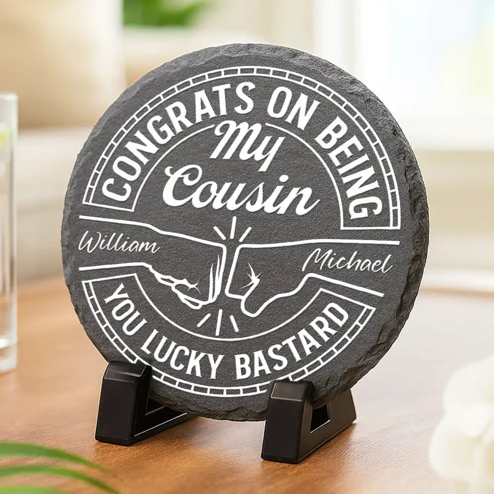 Gift For Sisters,Gift For Sibling,Gift For Brothers,Gift For Bestie,Gifts For Colleagues,Cousin,Funny - Congrats On Being My Brother You Lucky Man - Personalized Slate Coaster