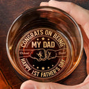 Gift For Grandpa,Gift For Father,New Dad,Non-Eng,Icon,Proud - Congrats On Being My Dad - Personalized Engraved Whiskey Glass