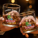 Gift For Couples, Old Couples, Funny, Gift For Husband, Gift For Wife - Congrats On Being My Husband Animate Hugging Couple - Personalized Whiskey Glass