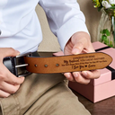 Congrats On Being My Husband You Lucky - Funny Gift For Hubby, Boyfriend, Spouse, Fiance, Dad Gift - Personalized Engraved Leather Belt