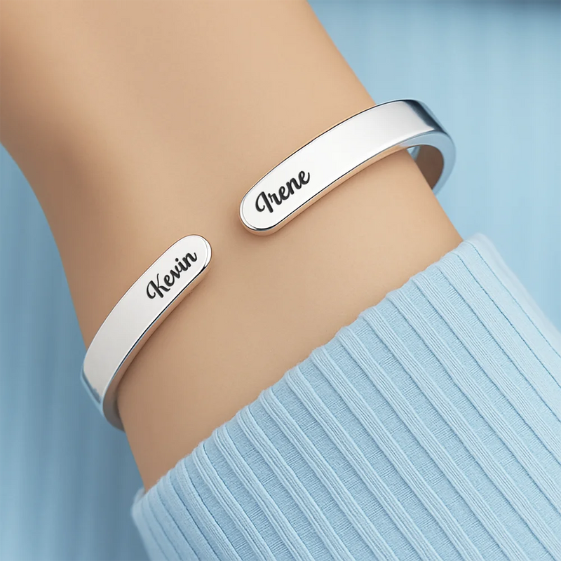 Congrats On Being My Sister You Lucky Girl - Personalized Bangle Bracelet Cuff