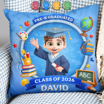 Congrats Pre-K Kindergarten Graduation - Personalized Pillow
