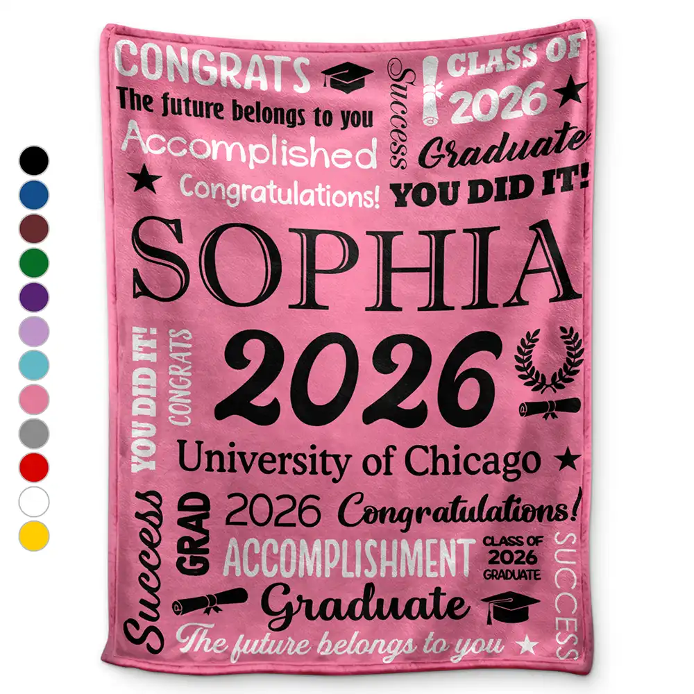 Congrats Grad You Did It - Personalized Fleece Blanket, Sherpa Blanket