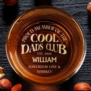 Gift For Father,Gift For Grandpa,Non-Eng,Custom Text,Humorous - Cool Dads Club Powered By Love - Personalized Engraved Whiskey Glass