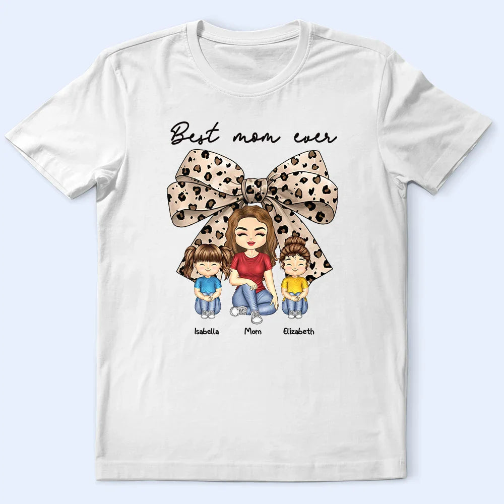 T-shirt personnalisé « Coquette Bow Best Mom Ever »