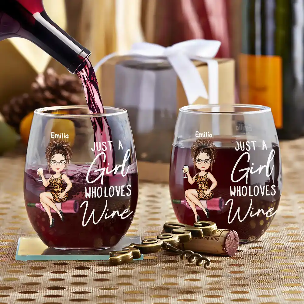 Gift For Women,Funny - Corks Are For Quitters Cartoon Slay Girl - Personalized Stemless Wine Glass