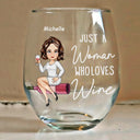 Gift For Women,Funny - Corks Are For Quitters Cartoon Slay Girl - Personalized Stemless Wine Glass