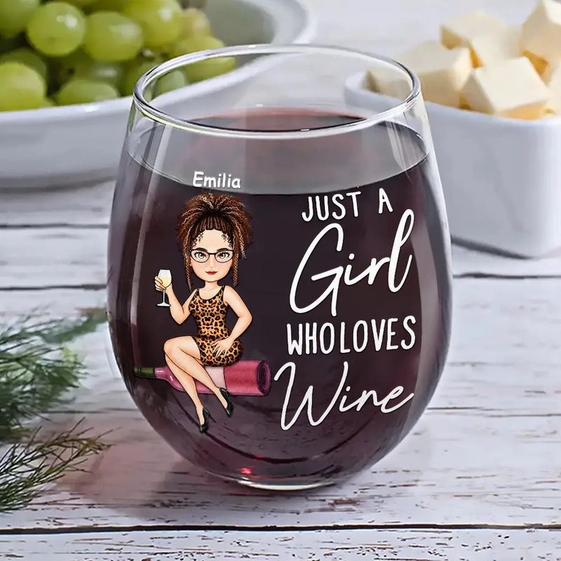 Gift For Women,Funny - Corks Are For Quitters Cartoon Slay Girl - Personalized Stemless Wine Glass