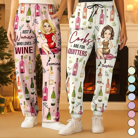 Corks Are For Quitters Cartoon Slay Girl - Personalized Sweatpants