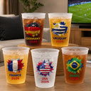Summer,Football (Soccer),Gift For Men,Gift For Yourself,Playful,Summer Soccer Games,Icon - Country Flags Soccer Ball - Personalized Frosted Cups