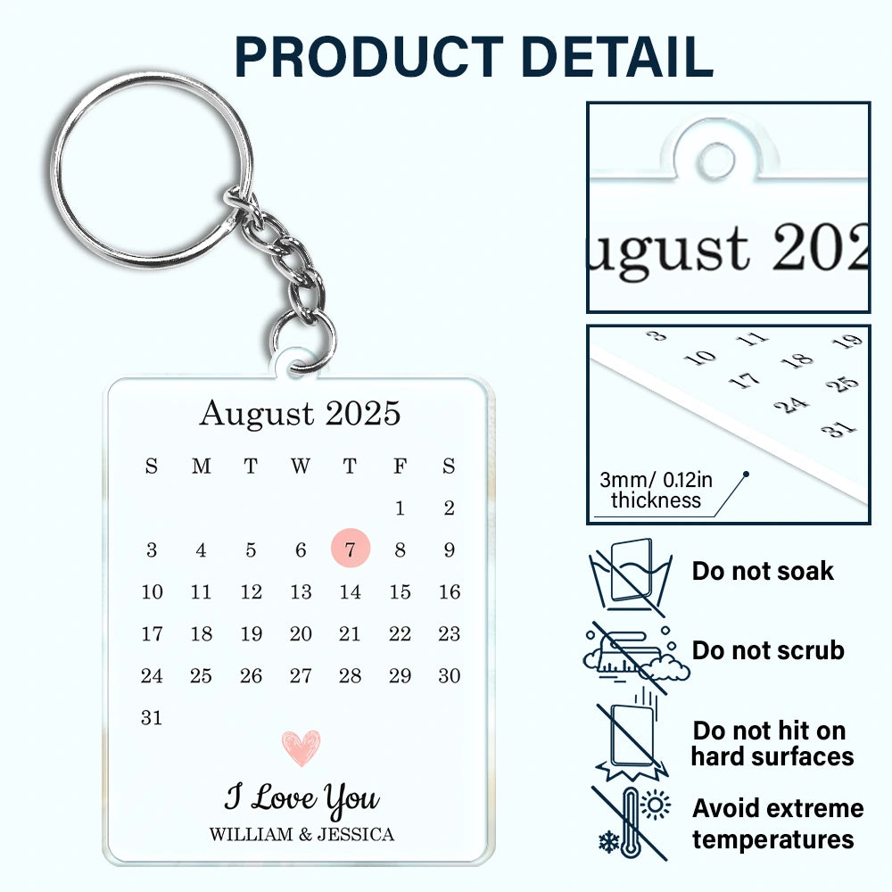 Gift For Couples,Gift For Husband,Gift For Wife,Gift For Boyfriend,Gift For Girlfriend,Family,Love - Couple Anniversary Love Message - Personalized Acrylic Keychain
